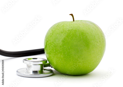 Photo: Apfel mit Stethoskop / Gesundheit Apfel mit Stethoskop / Gesundheit
