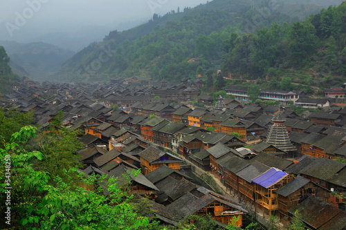 Photo: Zhaoxing Town, Liping County, Guizhou, China. Zhaoxing Village Zhaoxing Town, Liping County, Guizhou, China. Zhaoxing Village