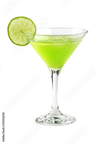 Photo: cocktail with a slice of lime cocktail with a slice of lime