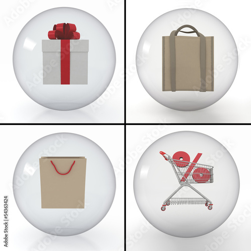 Illustration: set of objects for shopping set of objects for shopping
