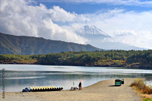 Photo: Fuji and Lake Saiko in Japan Fuji and Lake Saiko in Japan