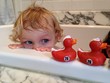 baby girl in bath baby girl in bath