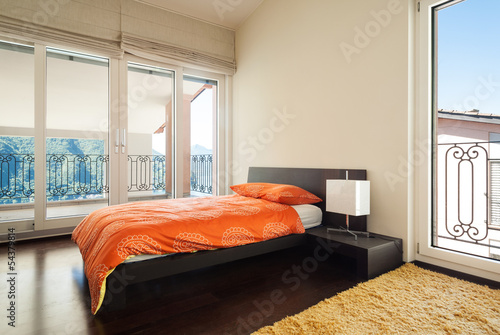 Photo: interior luxury apartment, bedroom with single bed interior luxury apartment, bedroom with single bed