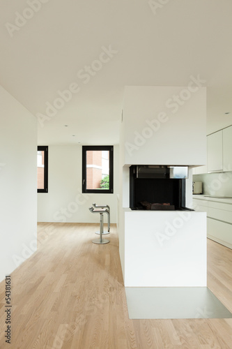 Photo: interior new house, room with fireplace interior new house, room with fireplace
