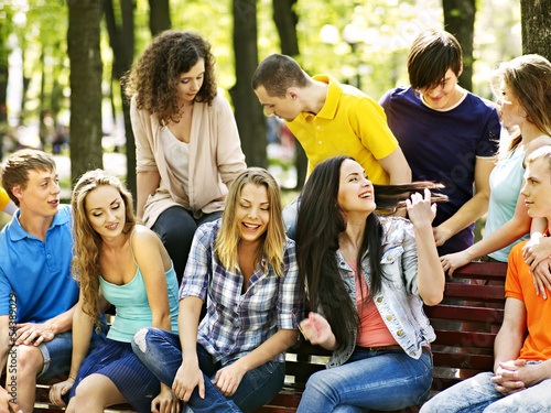 Photo: Group people outdoor. Group people outdoor.