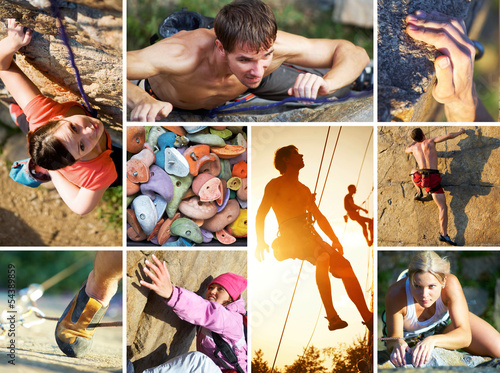 Photo: collage of photos of rock climbing collage of photos of rock climbing
