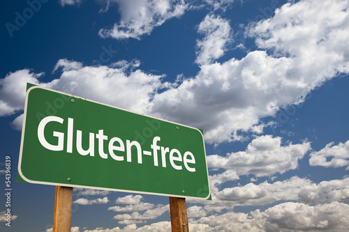 Photo: Gluten-free Green Road Sign and Clouds Gluten-free Green Road Sign and Clouds
