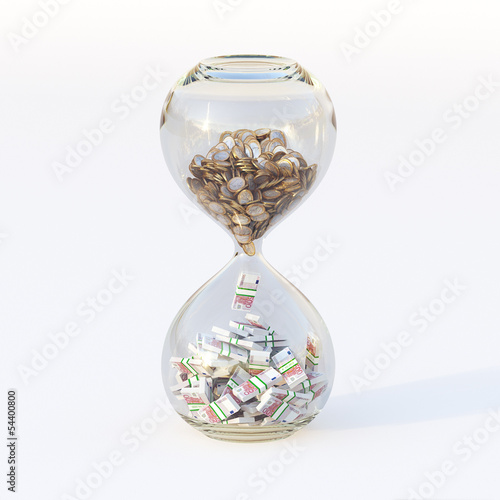 Illustration: Euro Money In Hourglass (Conceptual Picture Of Business) Euro Money In Hourglass (Conceptual Picture Of Business)