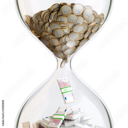 Illustration: Euro Money In Hourglass (Conceptual Picture Of Business) Euro Money In Hourglass (Conceptual Picture Of Business)