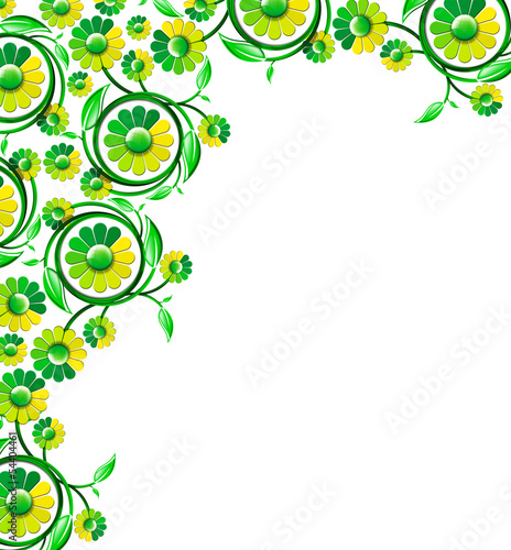Illustration: Green Floral Border Green Floral Border