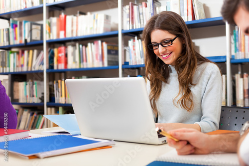 Photo: Student using her laptop Student using her laptop