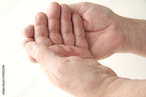 Photo: man with both hands facing up man with both hands facing up