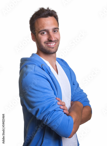 Photo: Mann mit blauer Jacke lächelt Mann mit blauer Jacke lächelt