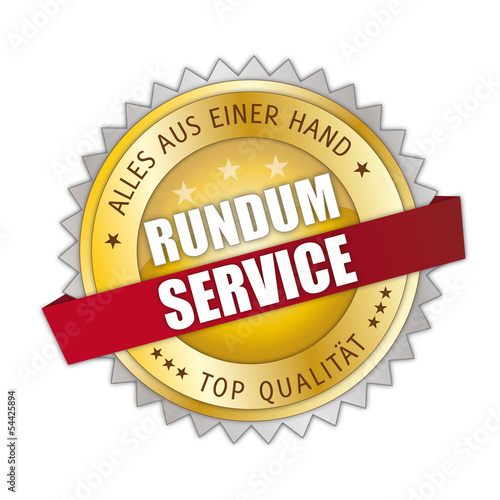 Vector: Rundum Service, Alles aus einer Hand, Button Rundum Service, Alles aus einer Hand, Button