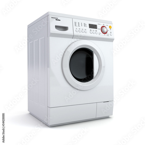 Illustration: Washing machine on white isolated background. Washing machine on white isolated background.
