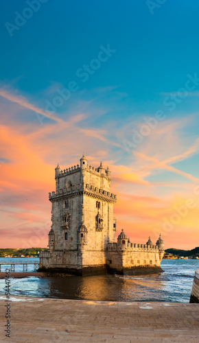 Photo: Sunset over Belem Tower Sunset over Belem Tower