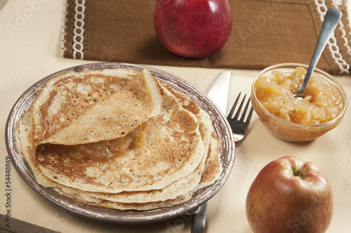 Photo: Pancakes with apple jam Pancakes with apple jam