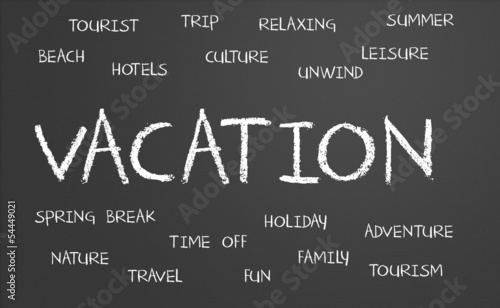 Illustration: Vacation word cloud Vacation word cloud