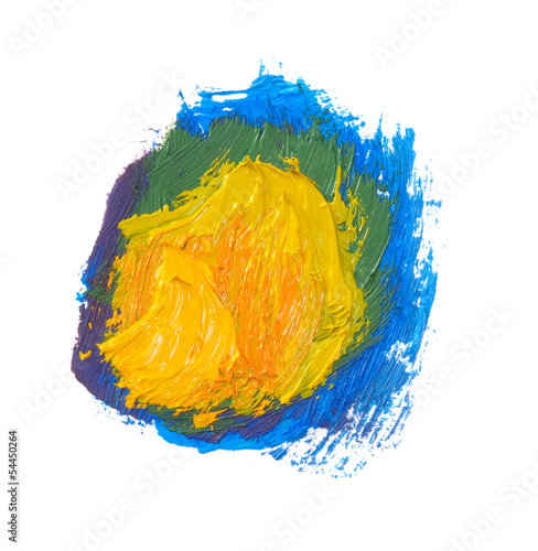 Photo: color paints isolated on white color paints isolated on white