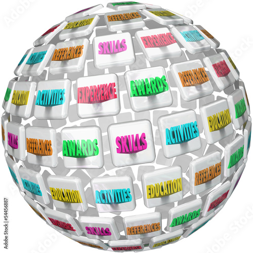Illustration: Resume Words Sphere Experience Education References Resume Words Sphere Experience Education References