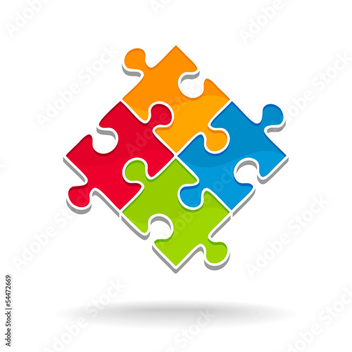 Vector: Puzzle background - symbol team Puzzle background - symbol team