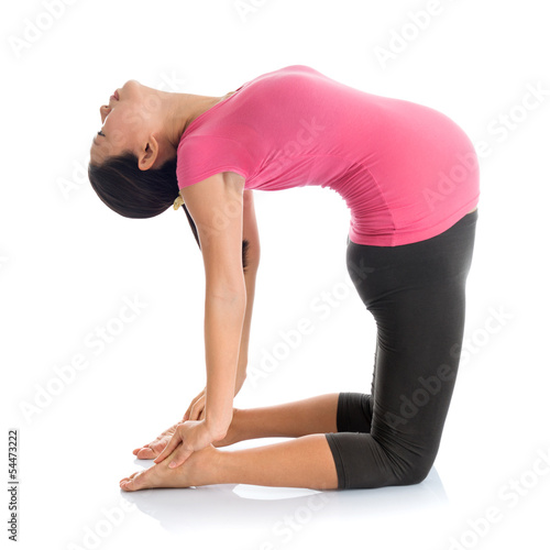 Photo: Pregnant yoga position camel pose. Pregnant yoga position camel pose.