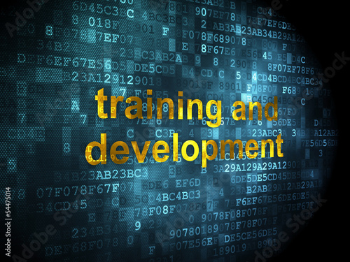 Illustration: Education concept: Training and Development on digital backgroun Education concept: Training and Development on digital backgroun