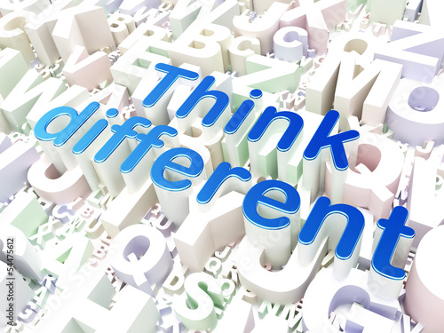 Illustration: Education concept: Think Different on alphabet background Education concept: Think Different on alphabet background