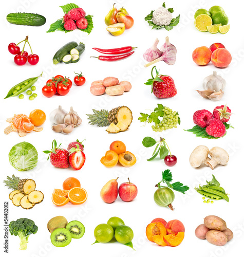 Photo: Set of fresh vegetables and fruits Set of fresh vegetables and fruits