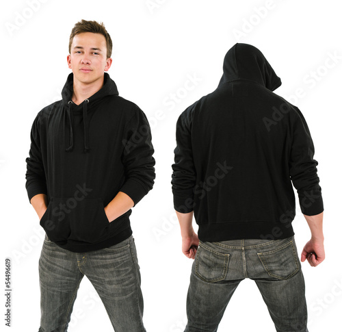 Photo: Male with blank black hoodie Male with blank black hoodie