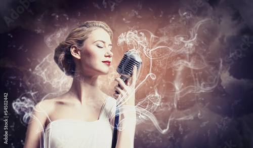 Photo: Female blonde singer Female blonde singer