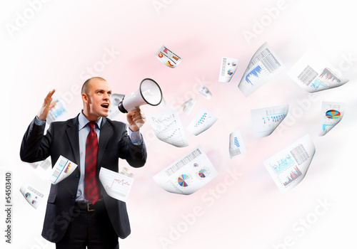 Photo: Businessman with megaphone Businessman with megaphone