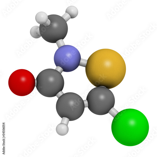 Illustration: Methylchloroisothiazolinone preservative molecule Methylchloroisothiazolinone preservative molecule
