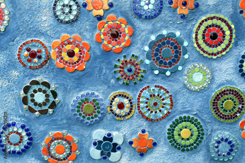 Photo: Mosaic flowered background Mosaic flowered background