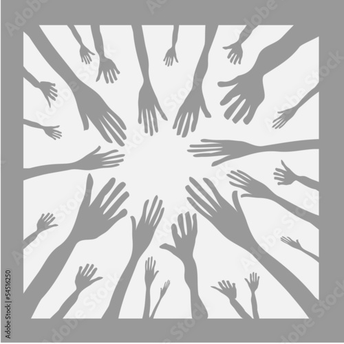 Vector: vector illustration of hands as team symbol vector illustration of hands as team symbol
