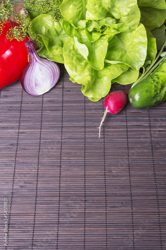 Photo: vegetables on wood vegetables on wood
