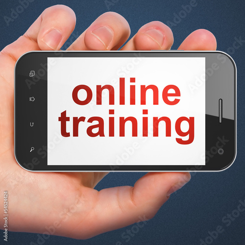 Illustration: Education concept: Online Training on smartphone Education concept: Online Training on smartphone