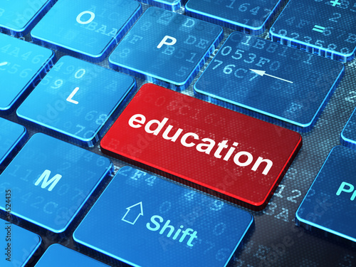 Illustration: Education concept: Education on computer keyboard background Education concept: Education on computer keyboard background