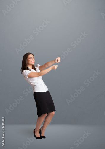 Photo: Pretty lady gesturing with copy space Pretty lady gesturing with copy space
