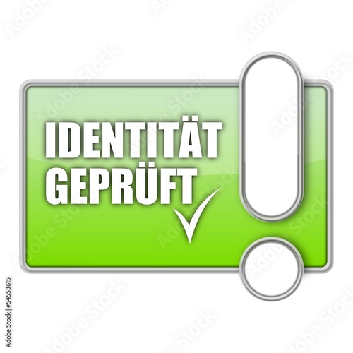 Illustration: button mr identitaet geprueft I button mr identitaet geprueft I