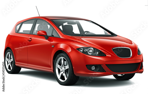 Illustration: Compact red car Compact red car