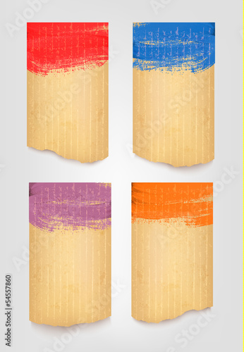 Vector: Collection of retro cardboard banners. Vector Collection of retro cardboard banners. Vector