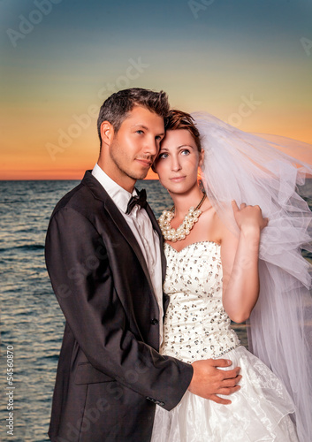 Photo: bride couple sunset bride couple sunset