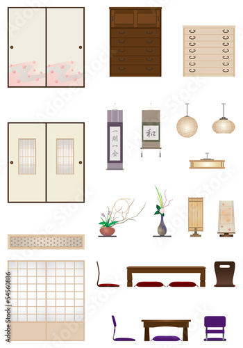 Vector: Japanese-style room / Furniture Japanese-style room / Furniture