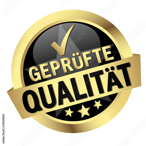 Vector: Button mit Banner " GEPRÜFTE QUALITÄT " Button mit Banner " GEPRÜFTE QUALITÄT "