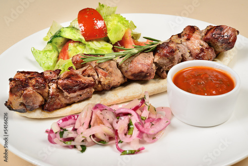 Photo: Kebab on a pita Kebab on a pita