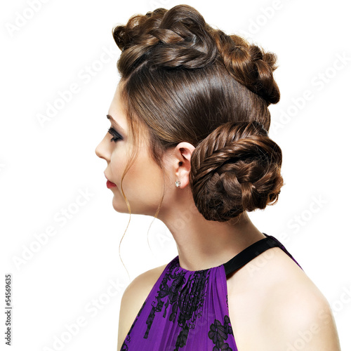 Photo: Rear view of woman with creative hairstyle Rear view of woman with creative hairstyle