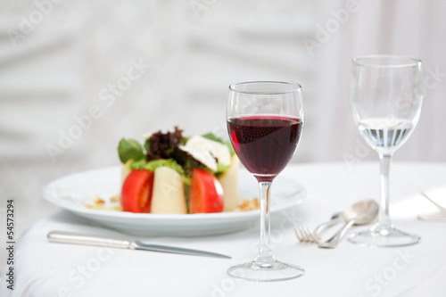 Photo: Salad plate and whine Salad plate and whine