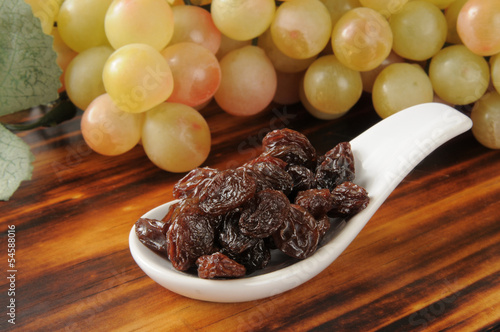 Photo: Raisins and grapes Raisins and grapes