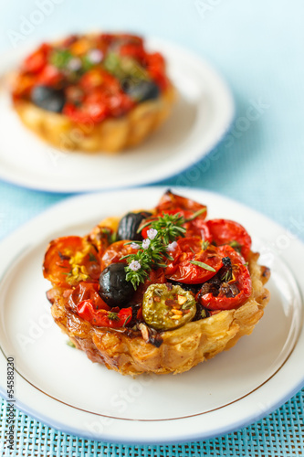 Photo: olive and tomato tart olive and tomato tart